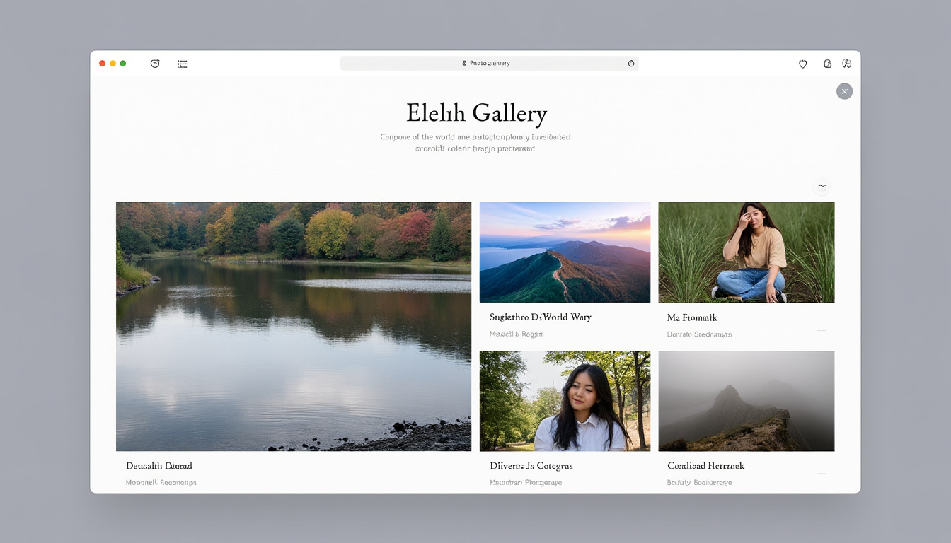 découvrez comment créer une galerie photo en ligne élégante grâce à des solutions innovantes et faciles à utiliser. améliorez votre portfolio, partagez vos souvenirs ou exposez vos œuvres avec style et simplicité.
